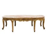 Ovaler Couchtisch mit Marmorplatte | Oval coffee table with marble top
