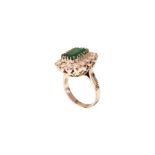 Ring Gold Brillant mit Smaragd | Ring Gold Brillant Emerald