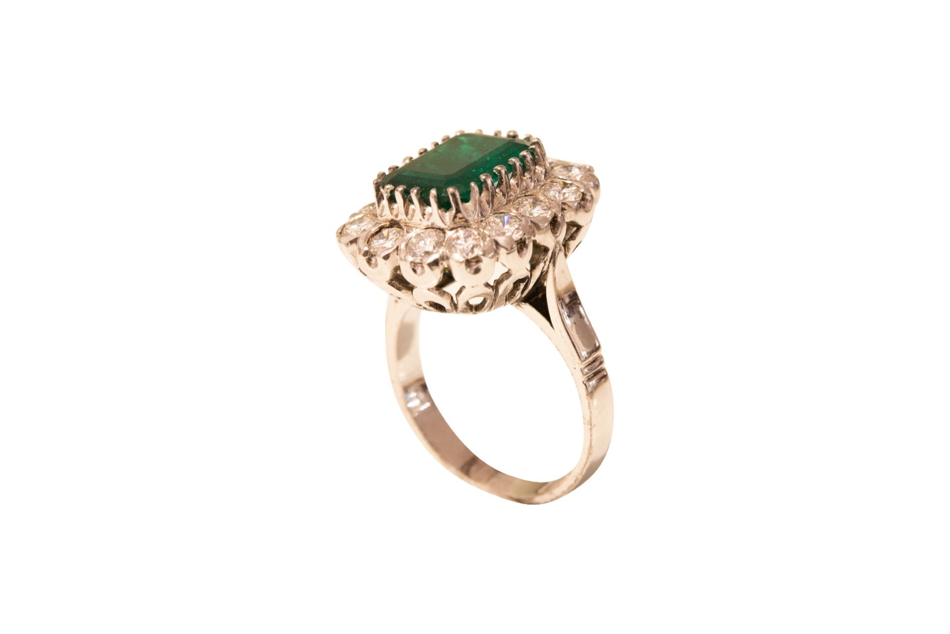 Ring Gold Brillant mit Smaragd | Ring Gold Brillant Emerald