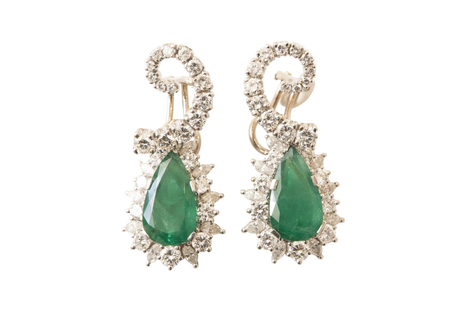 Ohrschmuck Gold Brillant Smaragd | Earrings Gold Brilliant Emerald - Bild 2 aus 7