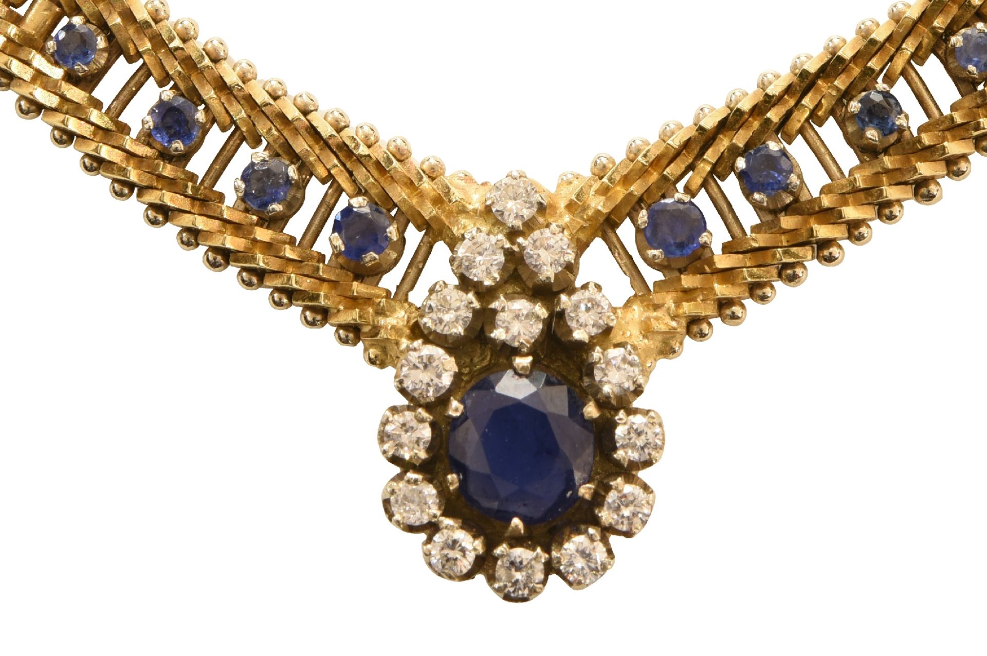 Collier Gelbgold Saphir | Necklace Yellow Gold Sapphire - Bild 3 aus 5