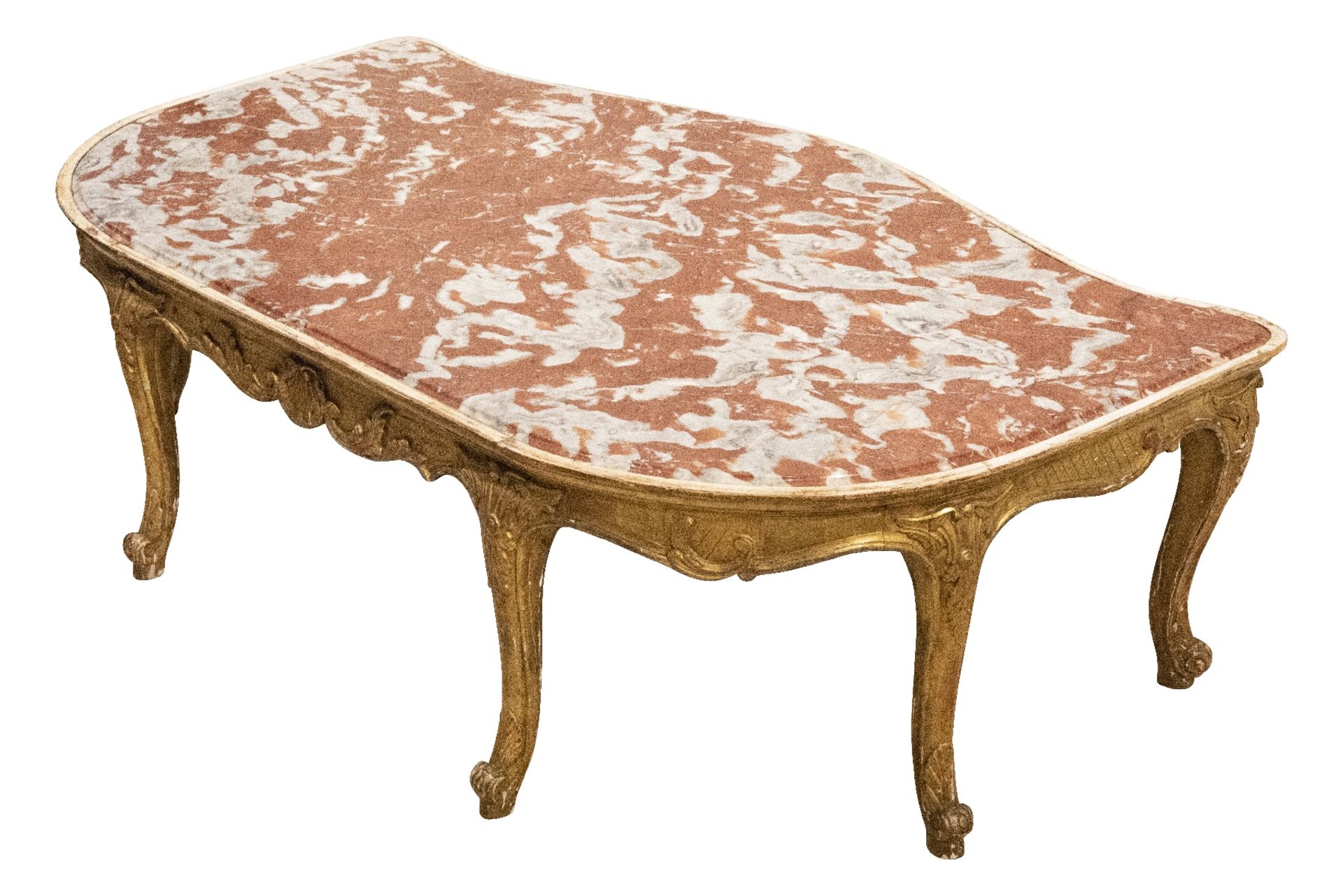 Ovaler Couchtisch mit Marmorplatte | Oval coffee table with marble top - Bild 2 aus 5