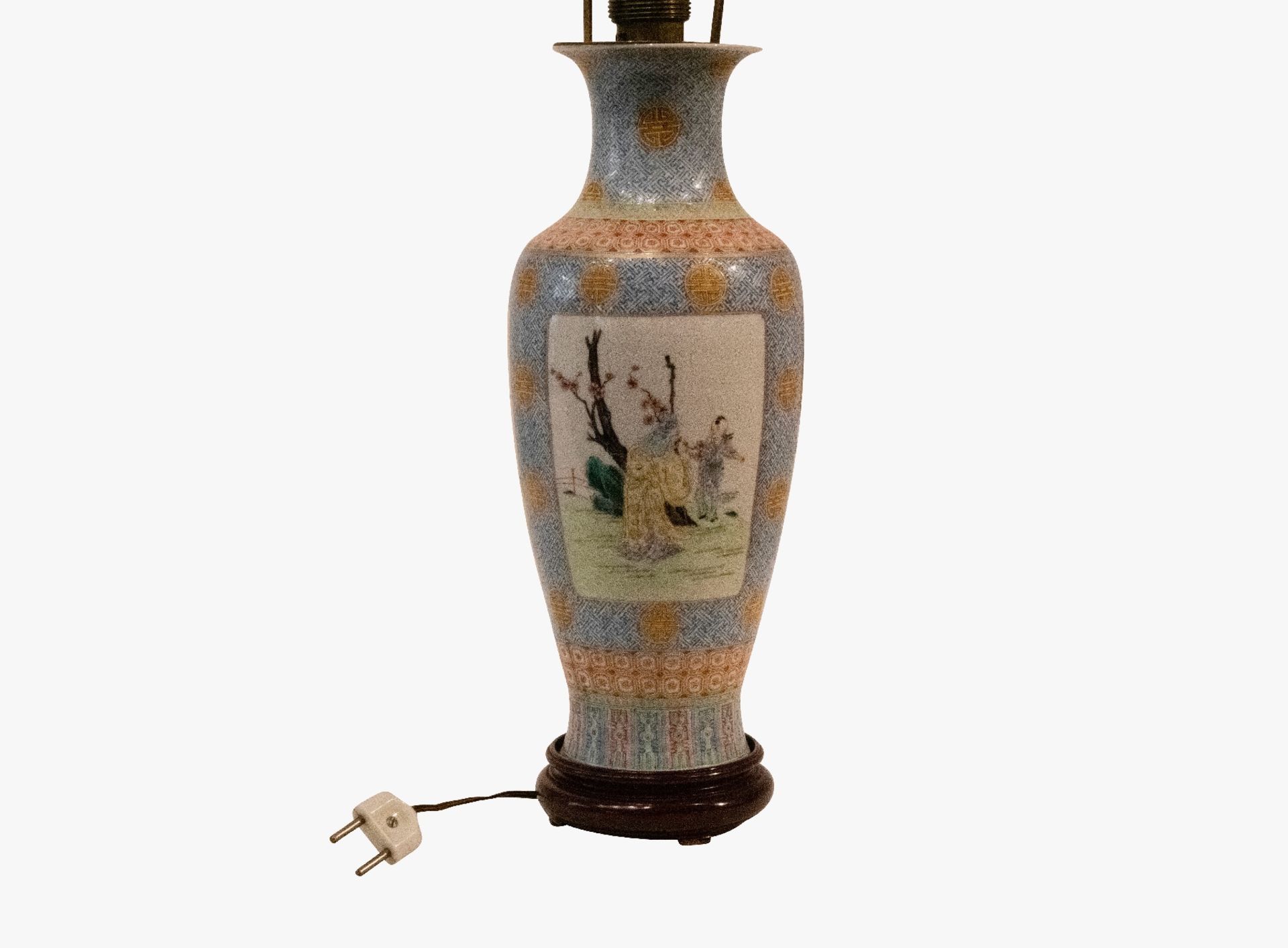 Paar Tischlampen | Pair of Table Lamps with Chinese Porcelain Base - Image 3 of 5