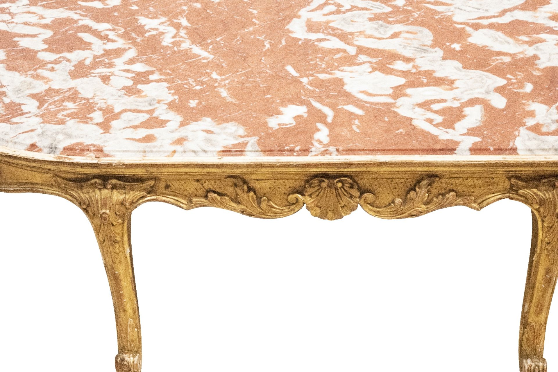 Ovaler Couchtisch mit Marmorplatte | Oval coffee table with marble top - Bild 3 aus 5