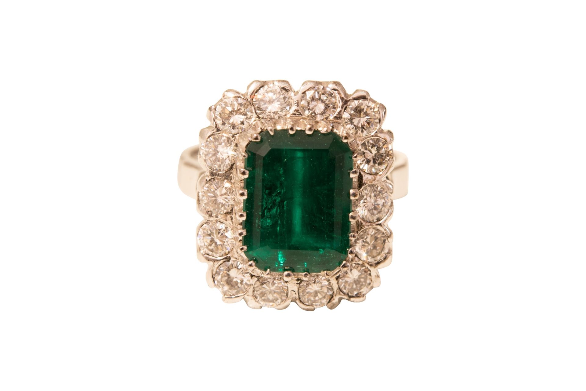 Ring Gold Brillant mit Smaragd | Ring Gold Brillant Emerald - Bild 3 aus 6