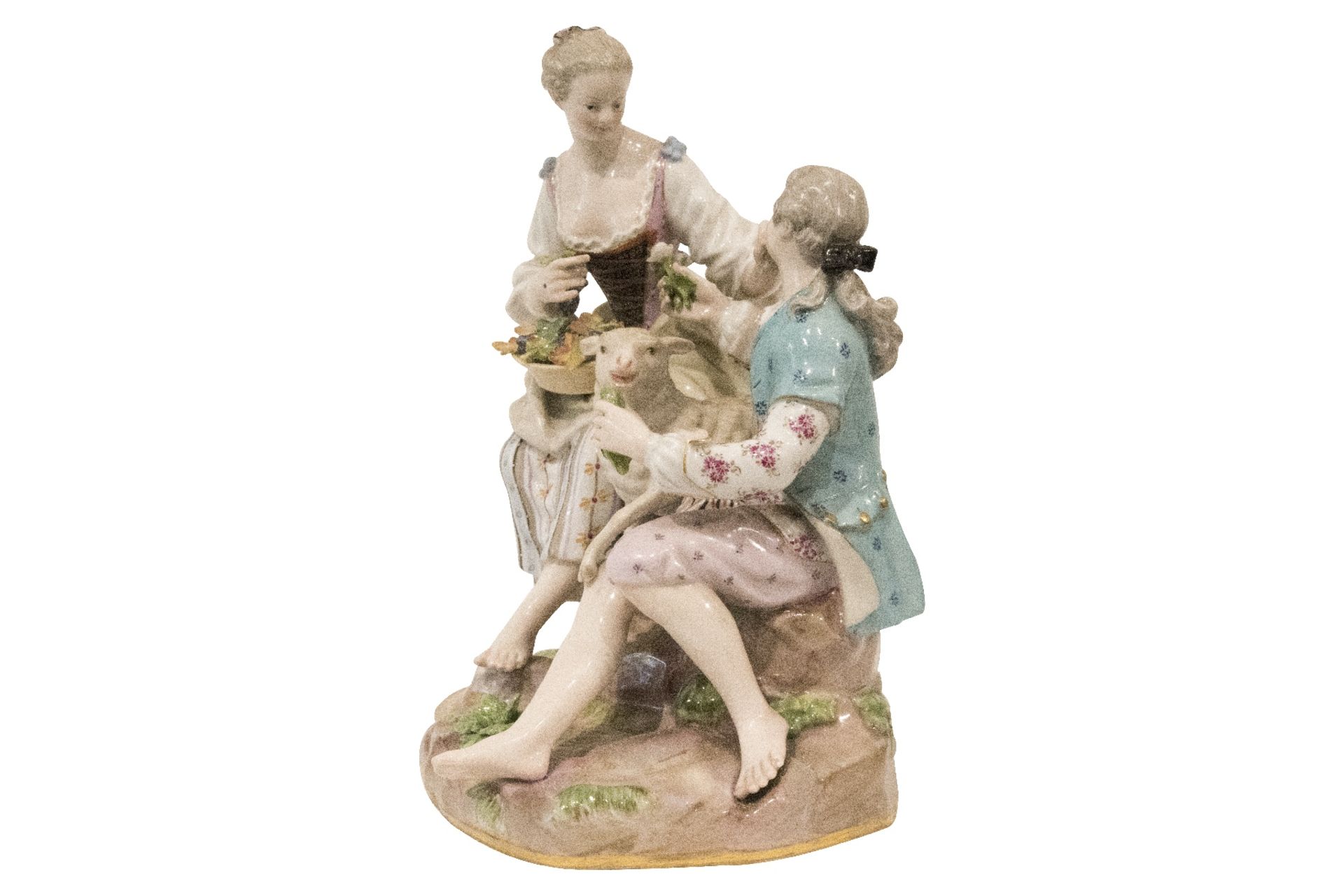 Meissen Porzellanfigur Schäferpaar | Meissen Porcelain Figure Shepherd Couple - Bild 2 aus 5