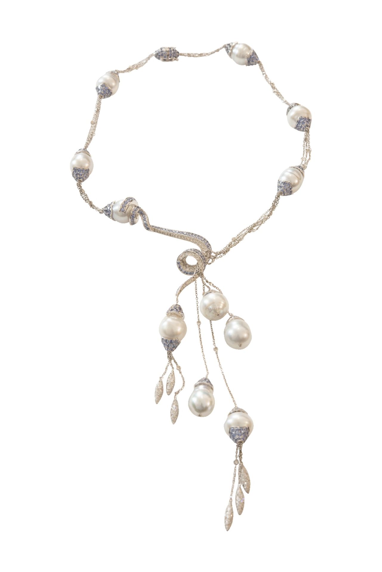 Collier Weissgold Brillanten & Saphir | Necklace Whitegold Brilliant & Sapphire