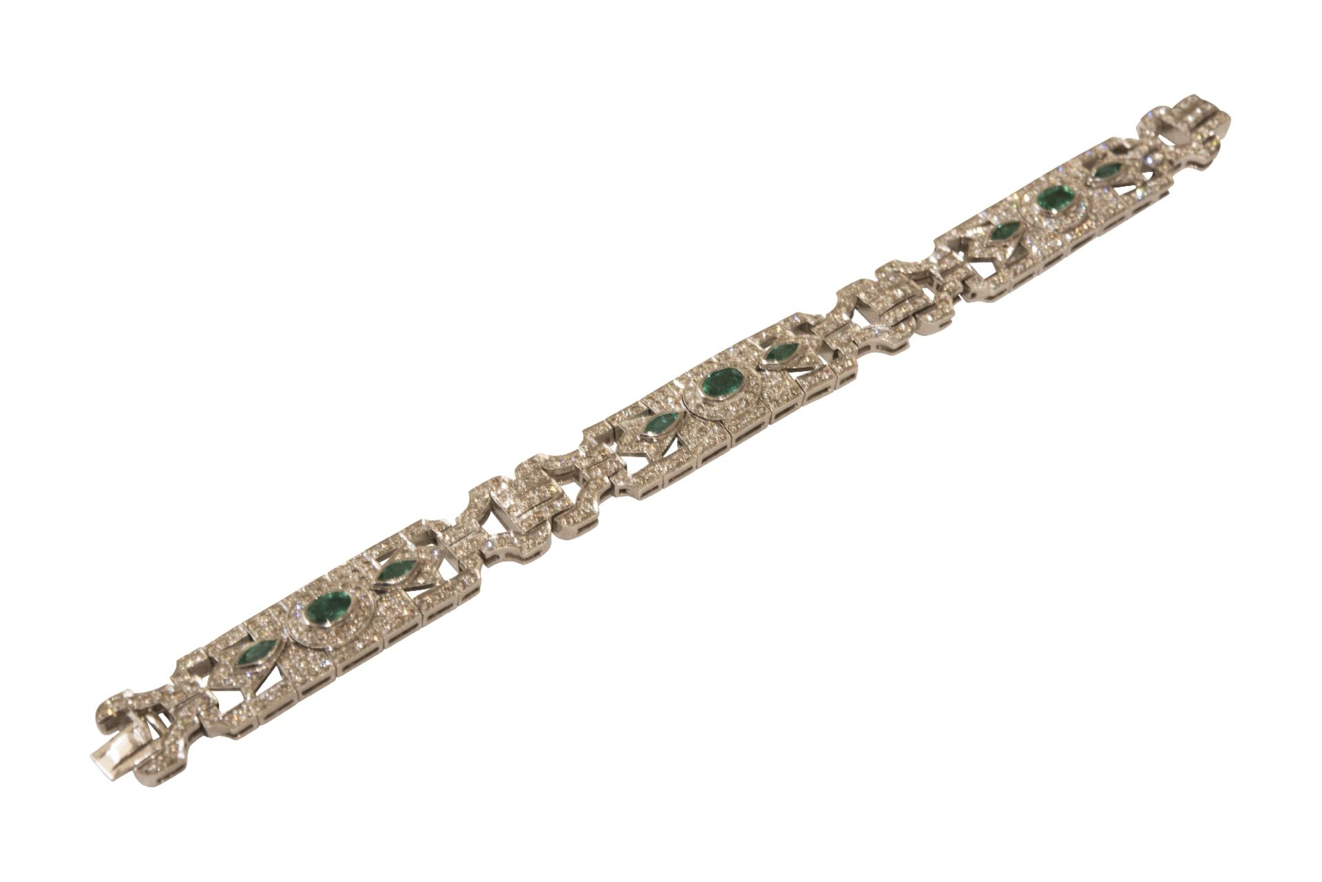Armband Gold Brillant mit Smaragd | Bracelet Gold Brilliant Emerald