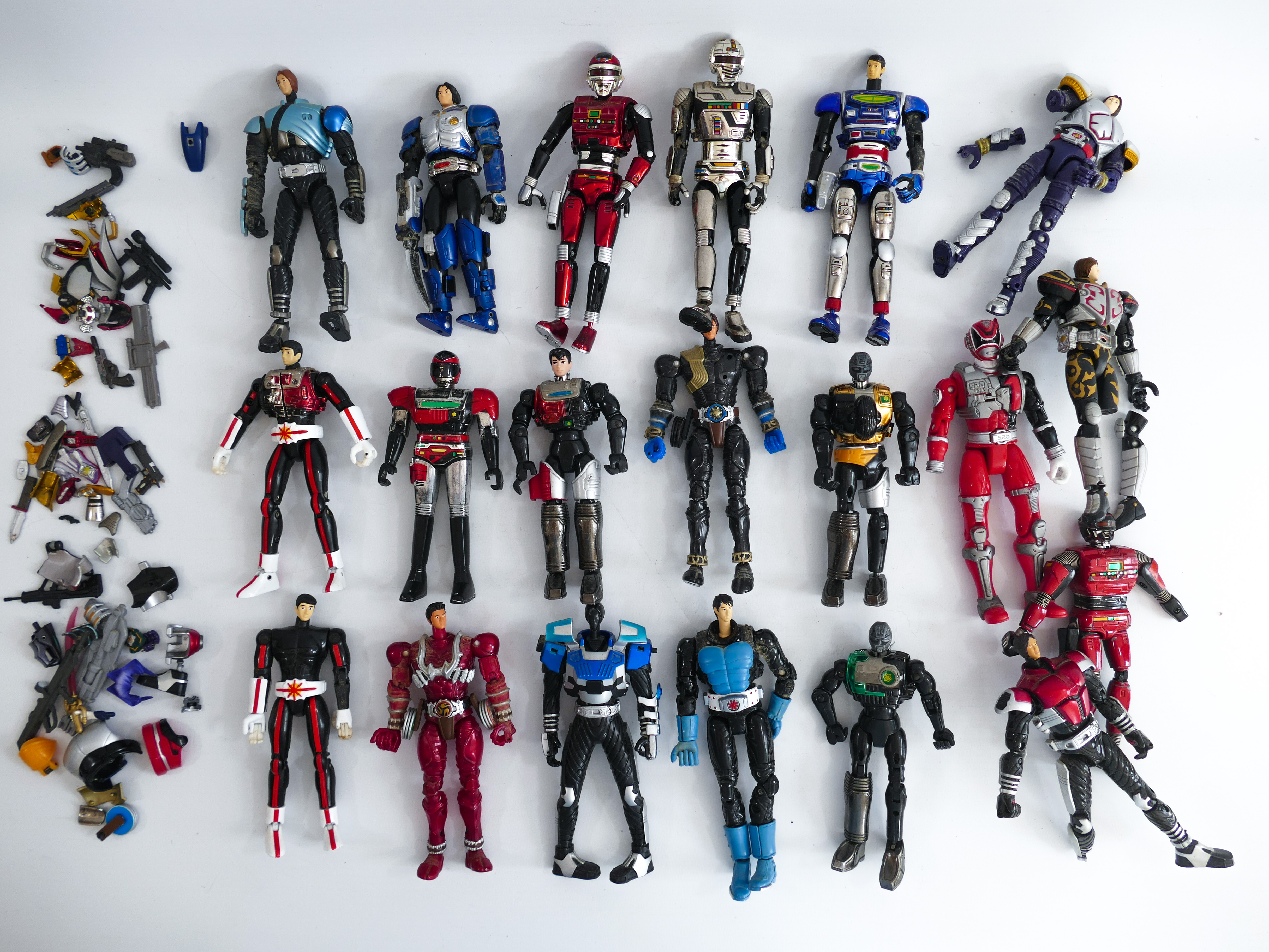 LOT OF JAPANESE TOY ANIME ACTION FIGURES. S.H. FIGUARTS. POWER RANGERS SPACE SHERIFF ETC. BANDAI