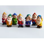 SNOW WHITE AND THE SEVEN DWARFS, DISNEY SQUEAKY FIGURE SET. RELEASED IN JAPAN VINTAGE EPOCH 1960's.