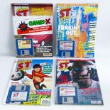 ATARI ST RETRO COMPUTER GAME MAGAZINE LOT WITH FLOPPY DISKS, ATARI ST USER ETC 1990's