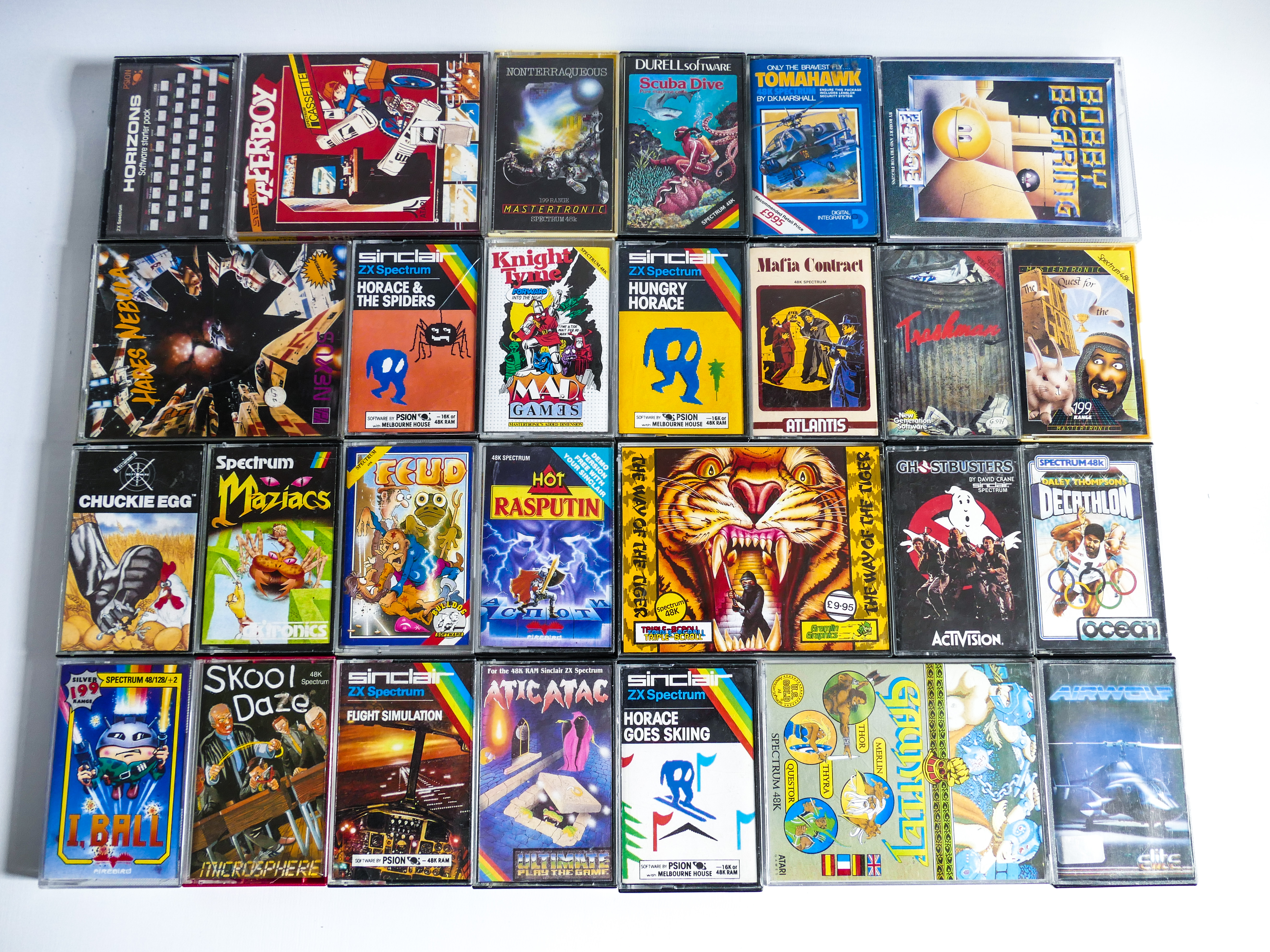 SINCLAIR ZX SPECTRUM RETRO COMPUTER GAME CASSETTE TAPE COLLECTION LOT GHOSTBUSTERS ETC 1980'S