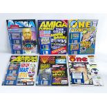 COMMODORE AMIGA RETRO COMPUTER GAME MAGAZINE LOT WITH FLOPPY DISKS, AMIGA FORMAT USER ETC 1990's