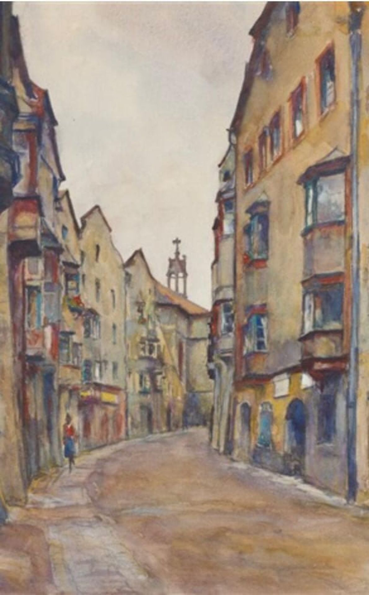 LOT 124 PAUL ROBERT PASSINI | HALL, TYROL | WATERCOLOR