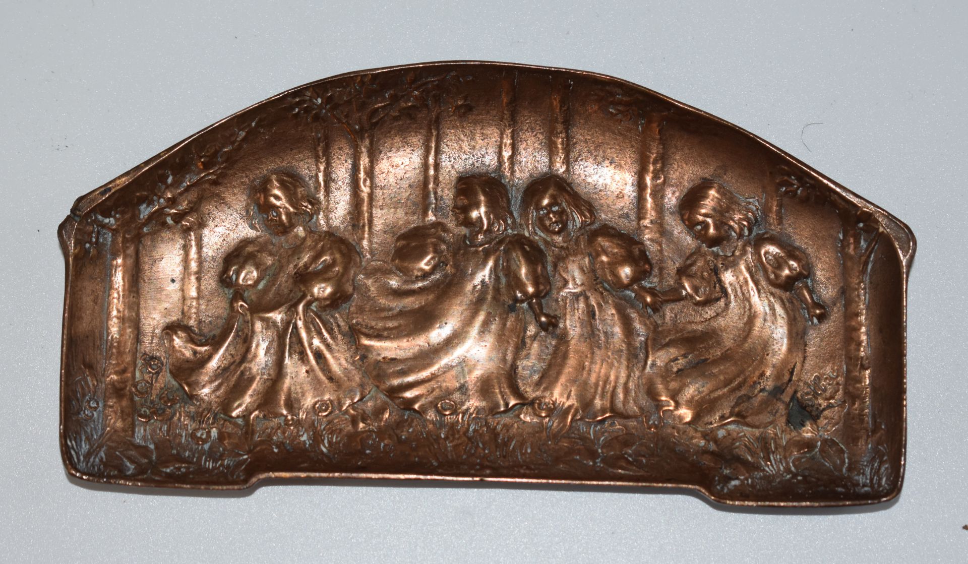 Circa. 1900 pin dish by Arthur Krupp (Austrian1856 -1938) Depicting a group of young girls dancing