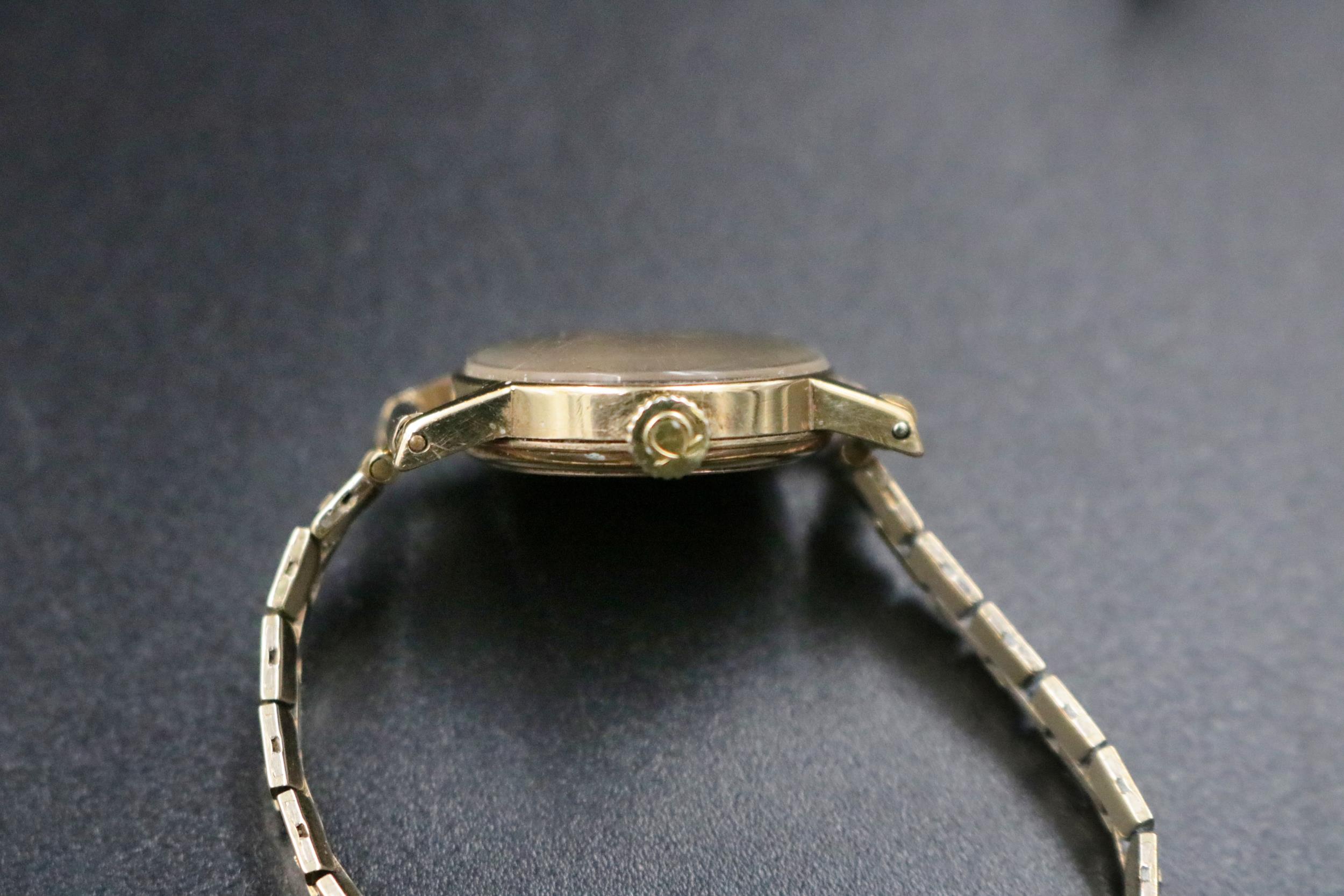 9ct gold ladies Omega watch including the bracelet in working condition (overall weight 16grams) - Image 6 of 8