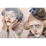 Pair of Lladro Clown Heads, bases not photographed but are included.