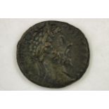 Bronze As of Marcus Aurelius, Rome, AD 173 - AD 174. On the Obverse: M ANTONINVS AVG TR P XXVIII -
