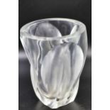 A Large Lalique Ingrid glass vase, 10.5" x 8.5". In excellent condition very heavy thick glass