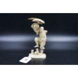 Ancient Statue of Netsuke, This lovely antique piece is in good condition but its leg has been