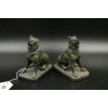 Pair of 19th Century Carved Serpentine marble models of "Jennings dog" 5" high, Both have nibbles to