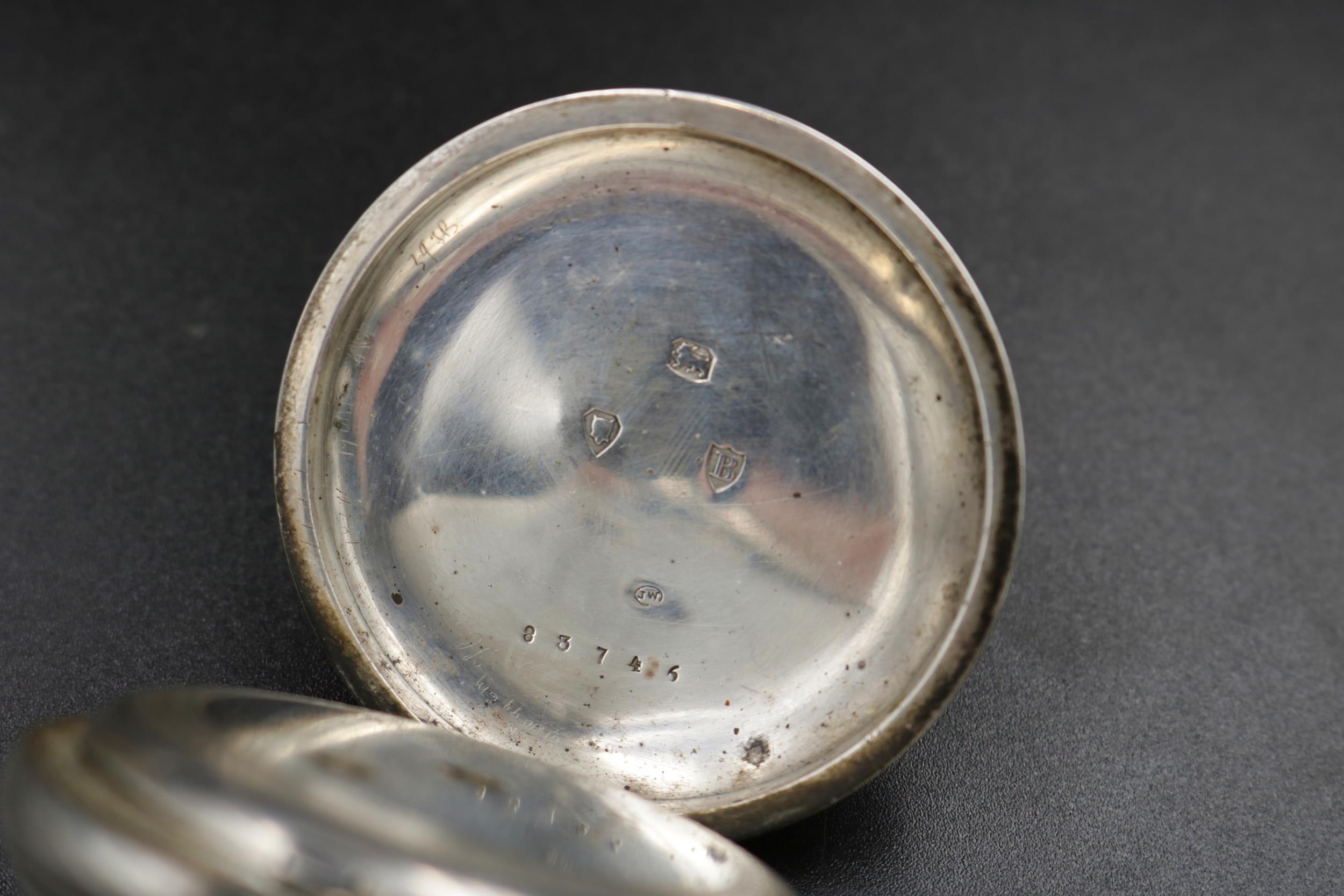 Silver Pocket watch by J. Medcalf London 1877. Winder works but watch A/F (chain not silver) - Image 5 of 8