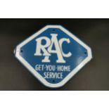 Original RAC "Get you home service" enamel sign in excellent condition