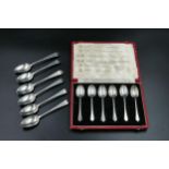 A set of 6 Georgian silver tea spoons "London 1778" plus a set of six silver boxed various hall