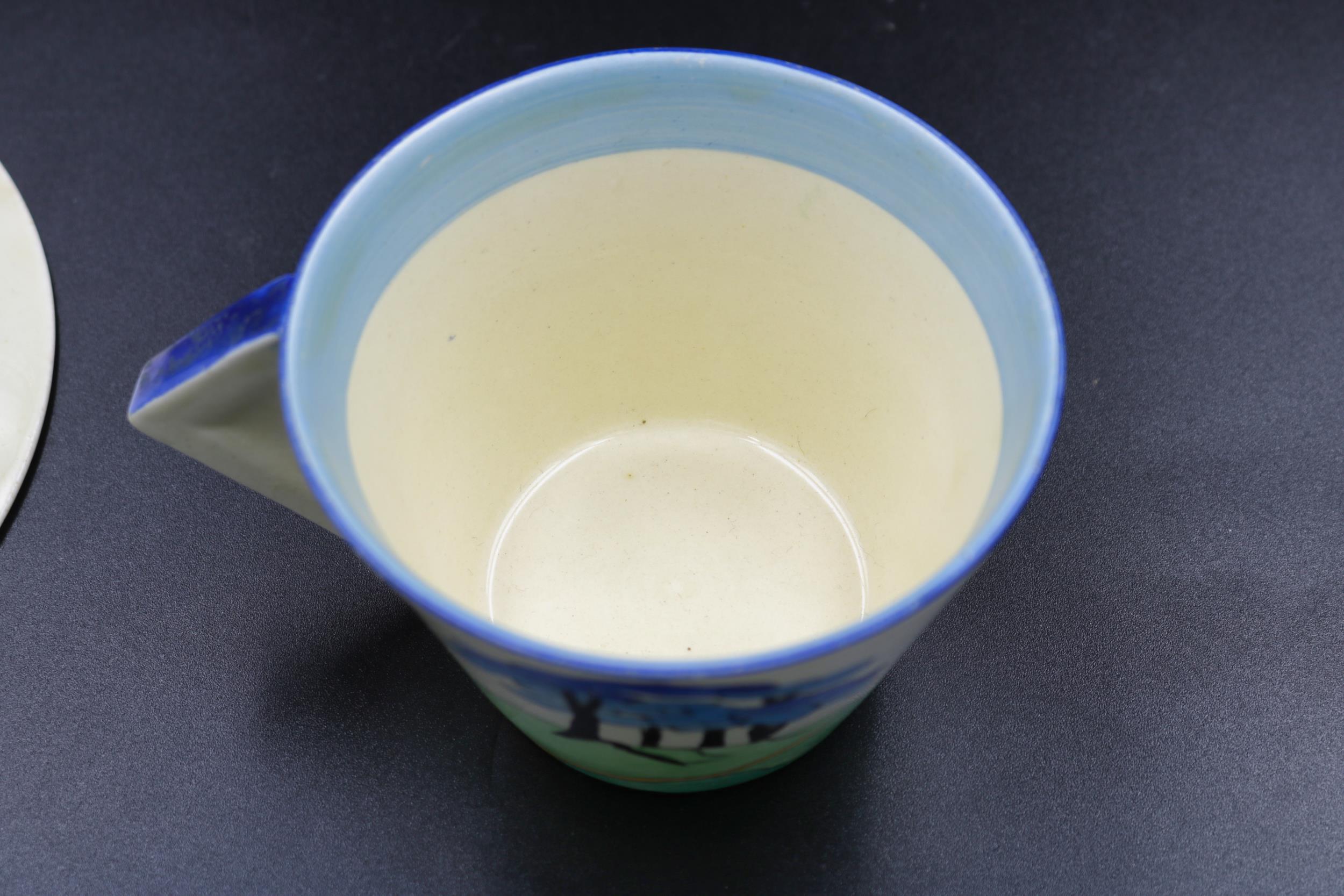 Clarice Cliff, tea cup & saucer Blue firs. Dating 1930s. No damage tiny flaking on paintwork - Bild 5 aus 8