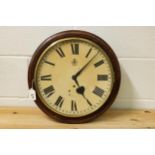 WW2/Pre 1953 Period RAF wall clock painted face with Kings crown, 17" diameter. Two entry areas to