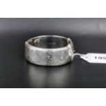 Lovely 1950s fully hallmarked Liberty & Co thick silver bracelet with etched decoration. In great