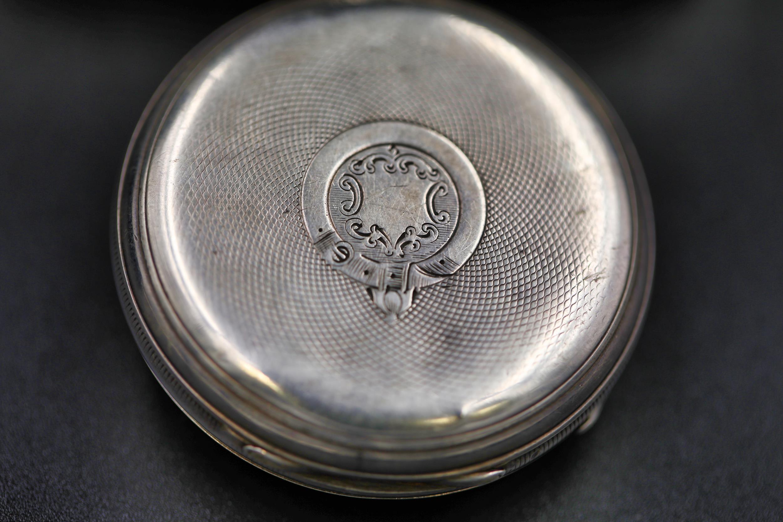 A Silver Pocket watch (London 1864) in original case with key (seems unwound) plus silver watch - Image 7 of 8