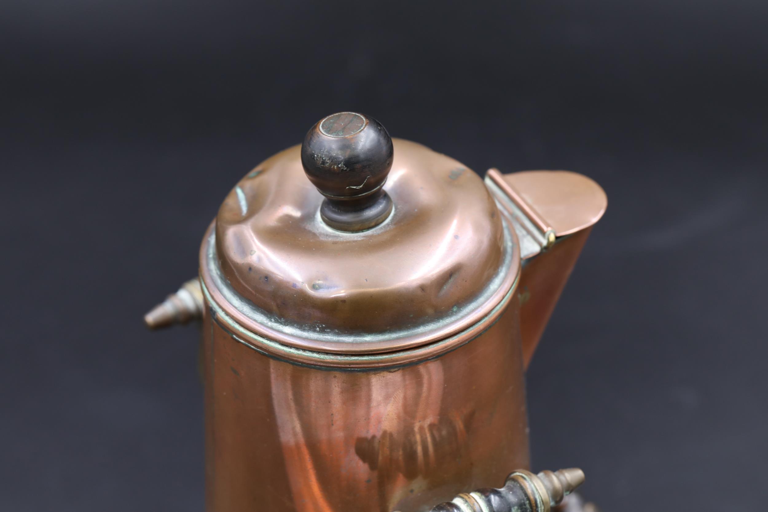 Victorian Copper & Brass jacketed coffee pot. Manufactured by the Piston Freezing Machine & Ice - Image 4 of 8
