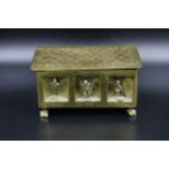 Brass trinket box featuring 3 characters from Charles Dickens "Pickwick papers" Mr Perker, Fat boy &