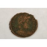 Valens, AE3 of Aquileia AD 364-367. On the Obverse: DN VALEN-S PF AVG, pearl-diademed, draped,