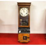 Lovely large decorative period clocking in clock for a factory workers. (unsure if it works and