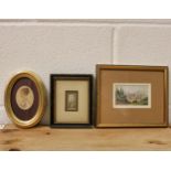 x3 Miniature framed prints (one hand coloured)