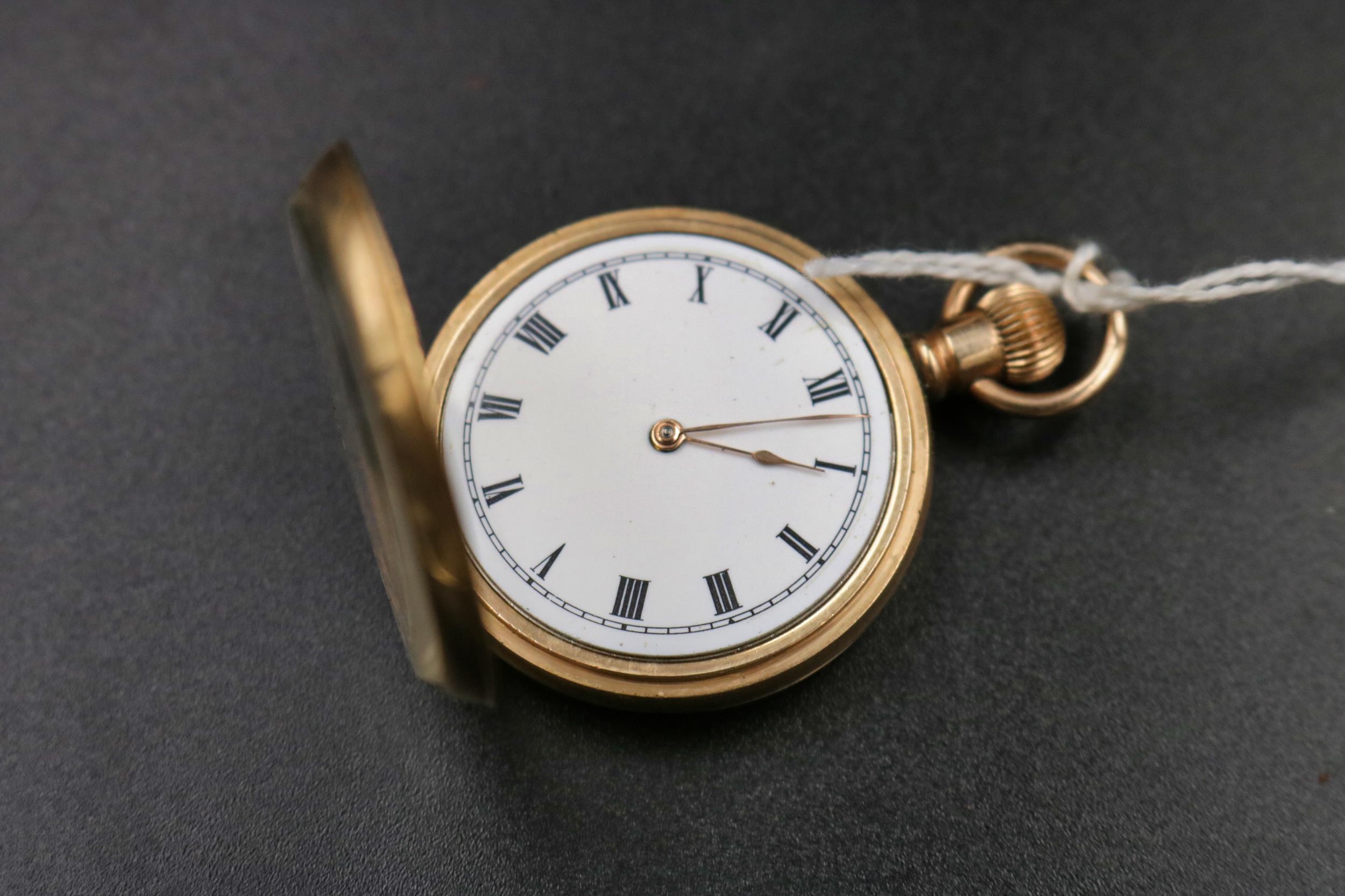 Waltham 14ct gold plated ladies pocket watch (A/F) not running - Image 2 of 8