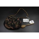 Ladies Bead Purse with Dance Card Spoon and Silver Mounts