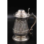 Antique George II Silver Lidded Tankard - Thomas Moore II