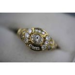 Late 20th Century Oval Diamond Cluster Ring