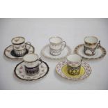 5 collectable Aynsley coffee cans and saucers