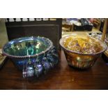 Pair of Carnival Glass Punch Bowls