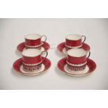 Set of 4 Coalport coffee cans and saucers