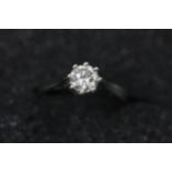 0 75ct Diamond solitaire Ring 9ct White gold