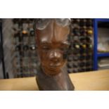 African ladies Wooden head Bust hand carved