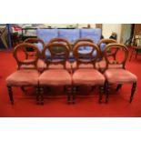 8 Victorian Style Balloon Back Dining Chairs