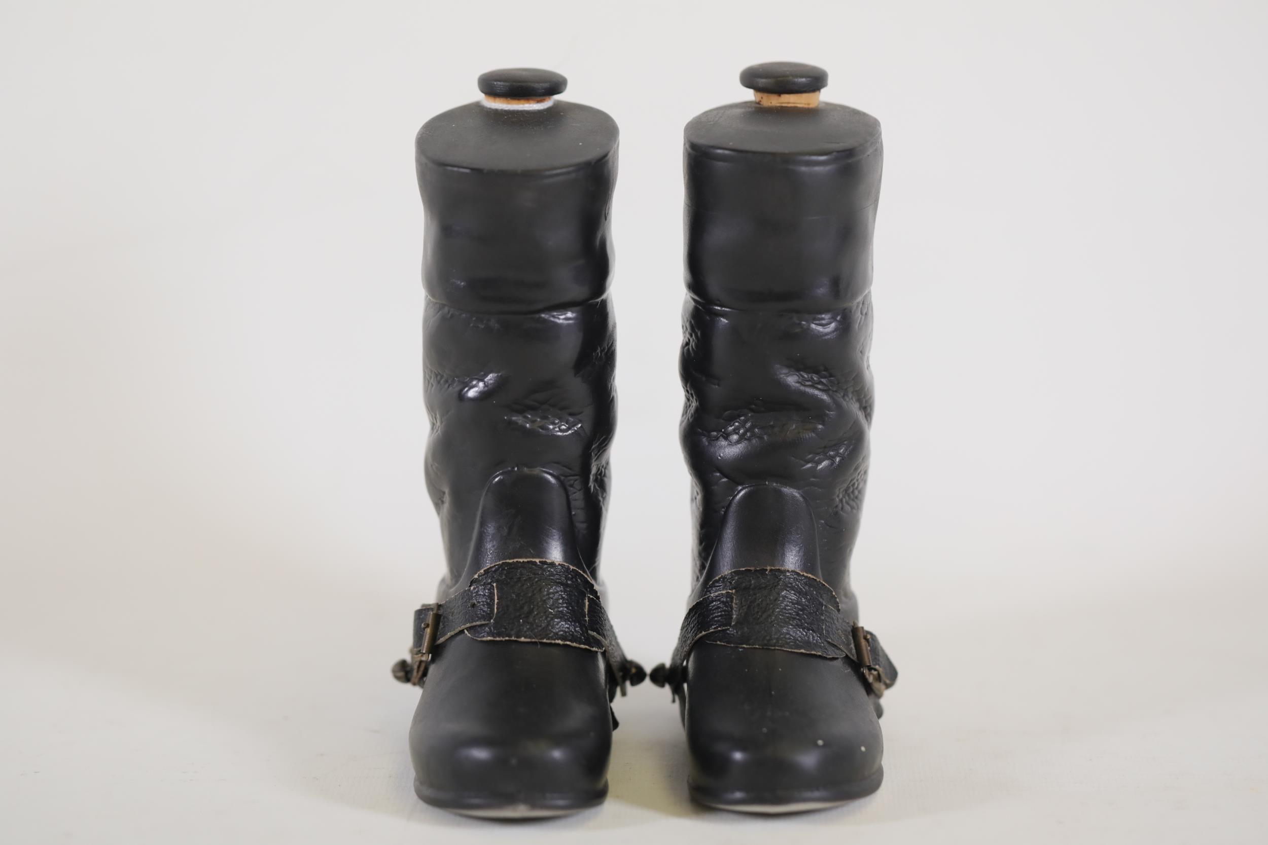 A Pair of ceramic hip flasks in the shape of riding boots - Image 8 of 8