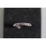 Pink Sapphire and diamond full eternity ring set in 9ct white gold