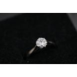 0 5ct Diamond solitaire Ring Set in 18ct White gold